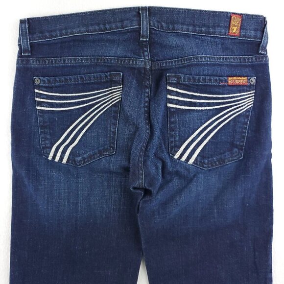 7 For All Mankind Dojo Jeans Flare Denim Stretch Women's "27" Real 31x32 - Picture 11 of 12